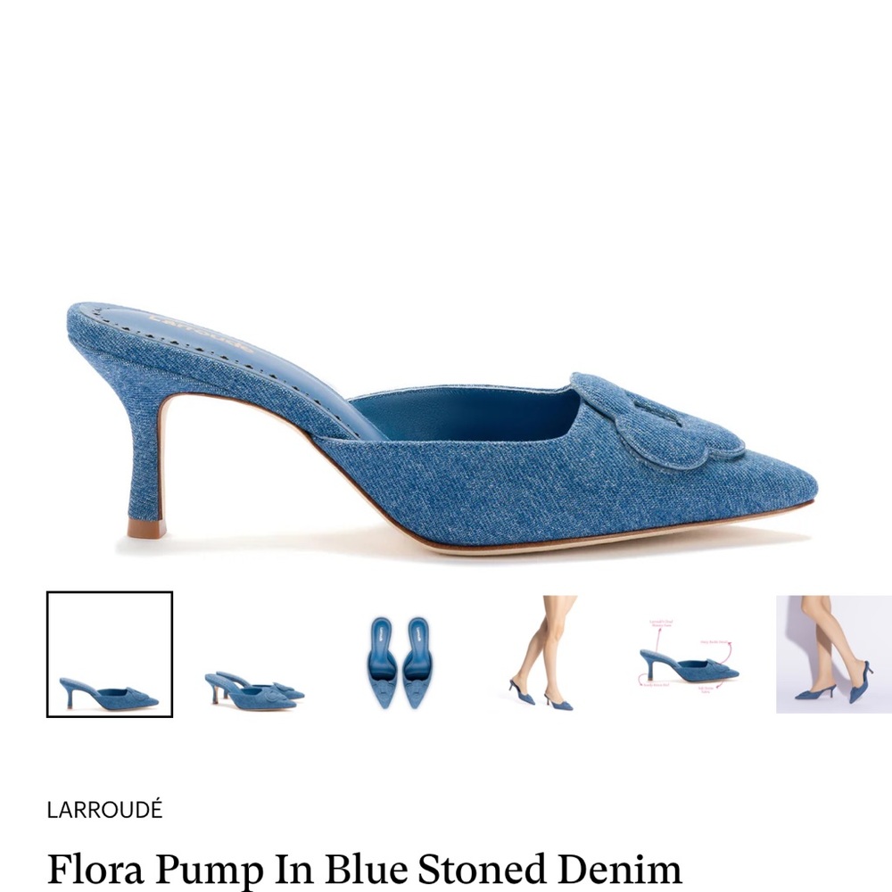 Larroude denim kitten pumps- worn once